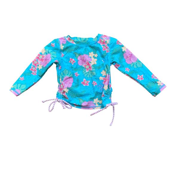 RuffleButts Floral Rashguard - Picture 1 of 4